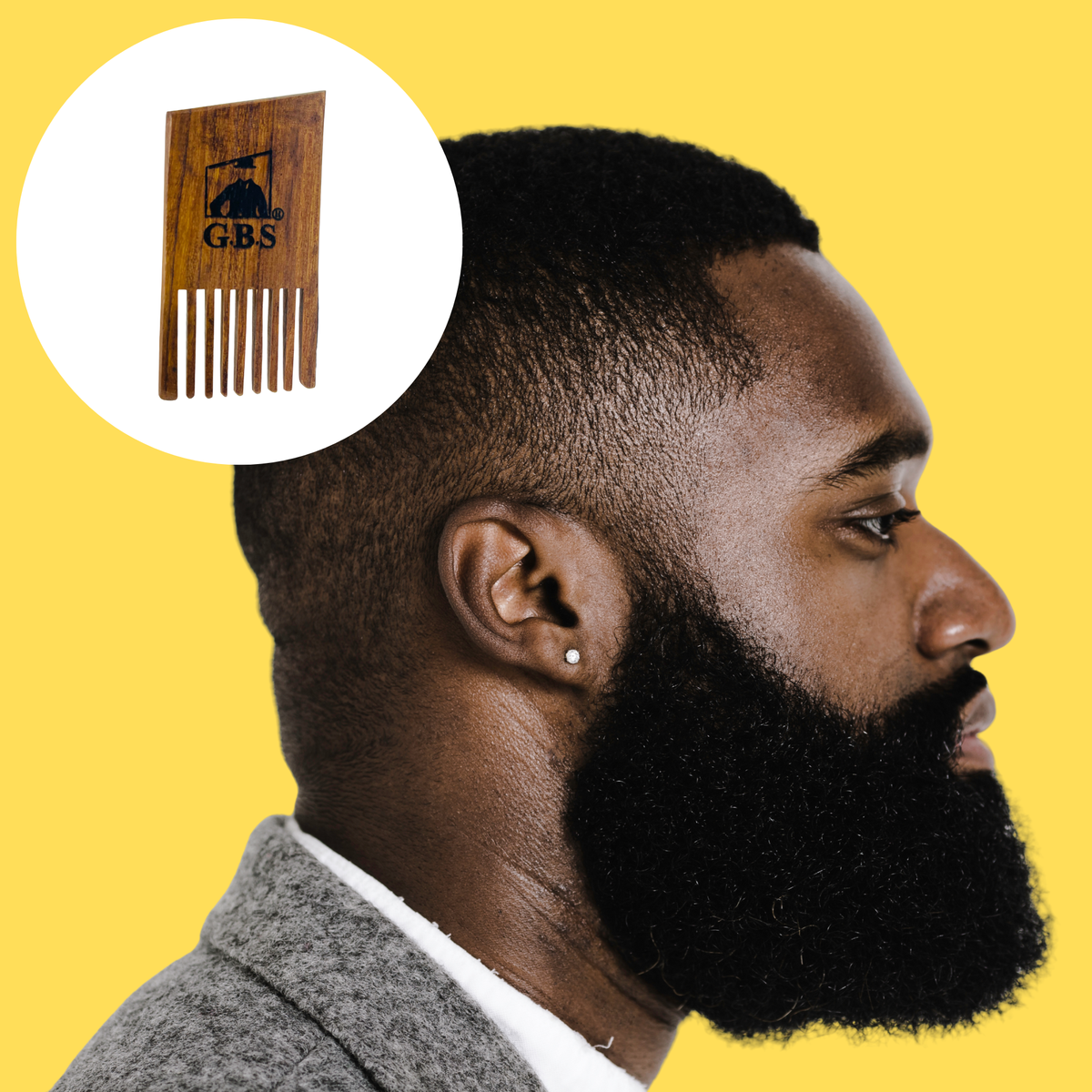 GBS Pocket Wood Beard Pick Comb