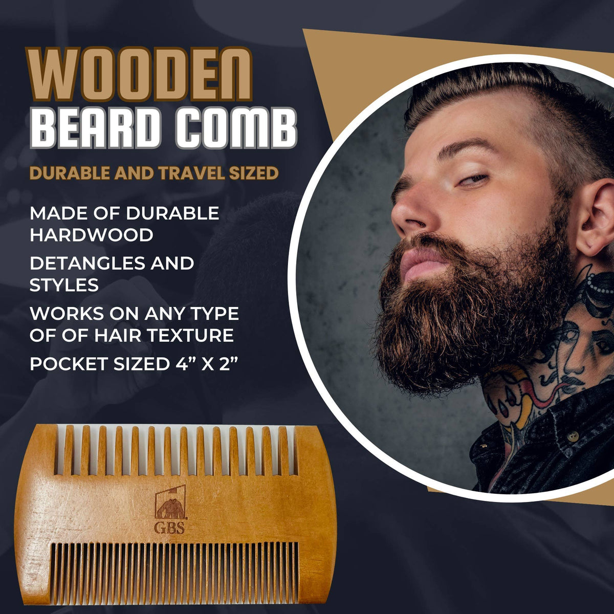 GENTS Beard Care Kit for Men with Faux Leather Travel Bag