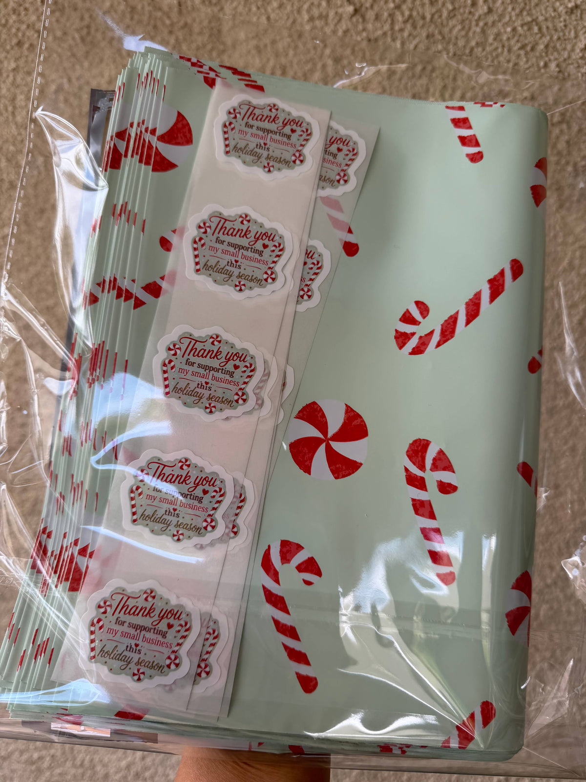 Candy cane shipping set