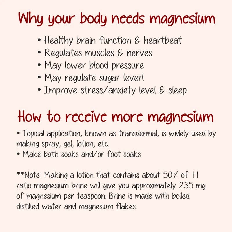 Magnesium Oil Spray - Various Essential Oil Scents