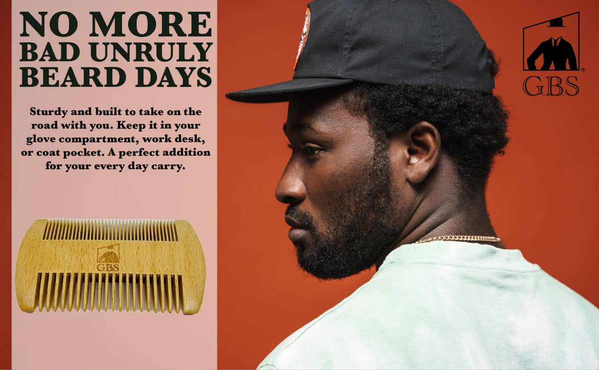 GENTS Fine Grooming Products 2 Sided Wooden Beard Comb