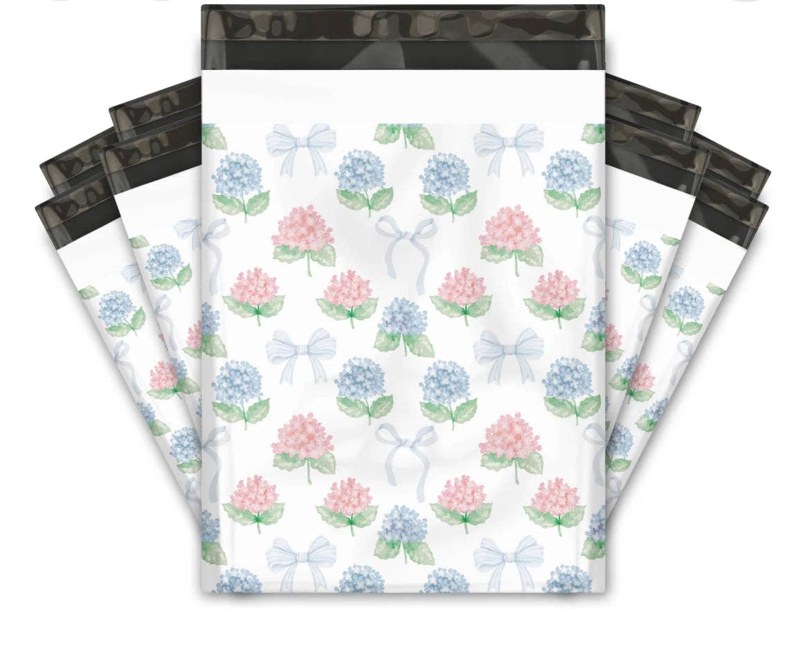 10x13 Hydrangea Bows Poly Mailers