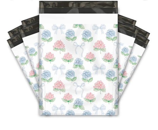 10x13 Hydrangea Bows Poly Mailers